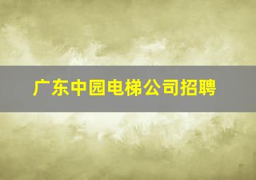 广东中园电梯公司招聘