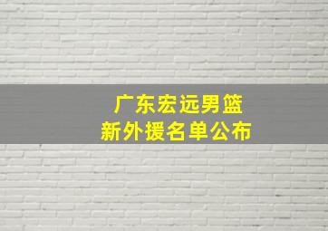 广东宏远男篮新外援名单公布