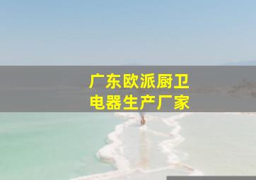 广东欧派厨卫电器生产厂家