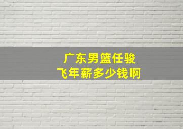 广东男篮任骏飞年薪多少钱啊