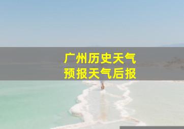 广州历史天气预报天气后报