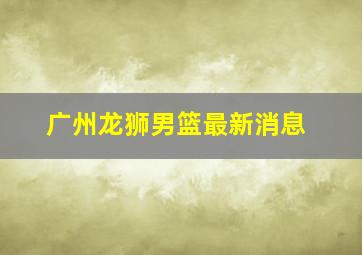 广州龙狮男篮最新消息