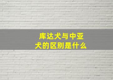 库达犬与中亚犬的区别是什么