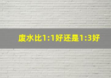 废水比1:1好还是1:3好