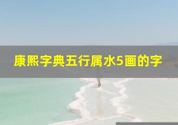 康熙字典五行属水5画的字