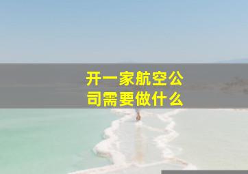 开一家航空公司需要做什么