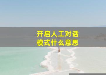 开启人工对话模式什么意思