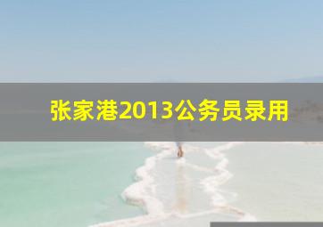 张家港2013公务员录用