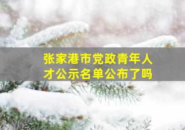 张家港市党政青年人才公示名单公布了吗