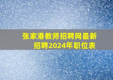 张家港教师招聘网最新招聘2024年职位表