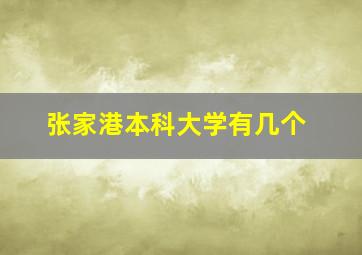 张家港本科大学有几个