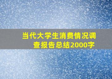 当代大学生消费情况调查报告总结2000字