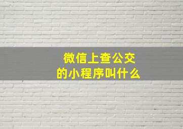 微信上查公交的小程序叫什么