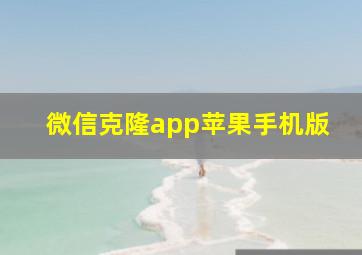 微信克隆app苹果手机版