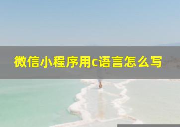 微信小程序用c语言怎么写