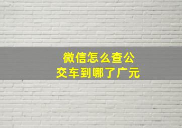 微信怎么查公交车到哪了广元