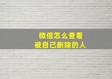 微信怎么查看被自己删除的人