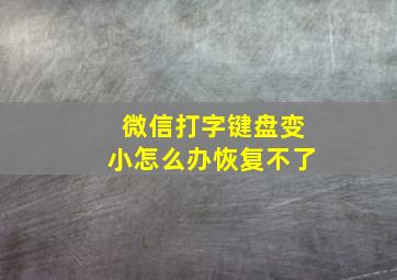 微信打字键盘变小怎么办恢复不了