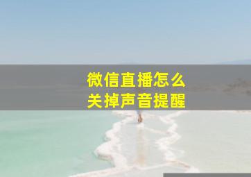 微信直播怎么关掉声音提醒