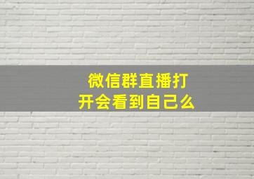 微信群直播打开会看到自己么