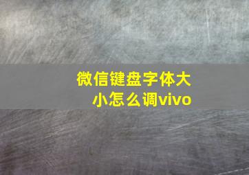 微信键盘字体大小怎么调vivo