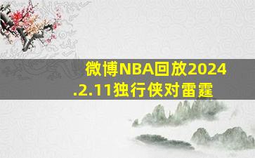 微博NBA回放2024.2.11独行侠对雷霆