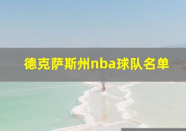 德克萨斯州nba球队名单