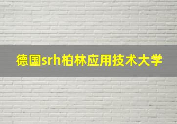 德国srh柏林应用技术大学