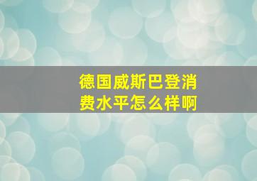 德国威斯巴登消费水平怎么样啊