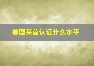 德国莱茵认证什么水平