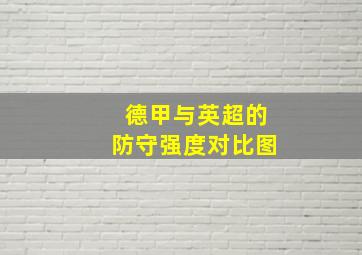 德甲与英超的防守强度对比图