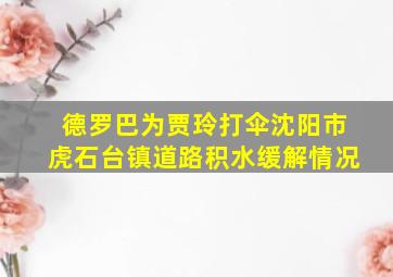 德罗巴为贾玲打伞沈阳市虎石台镇道路积水缓解情况