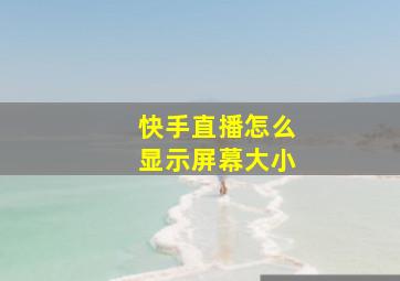 快手直播怎么显示屏幕大小