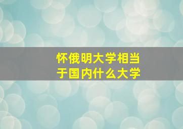 怀俄明大学相当于国内什么大学