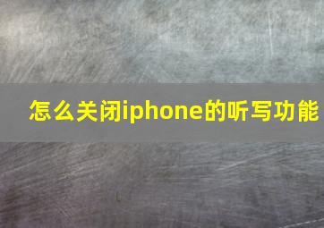 怎么关闭iphone的听写功能