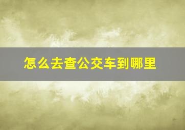 怎么去查公交车到哪里