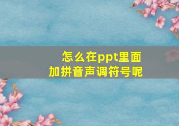 怎么在ppt里面加拼音声调符号呢