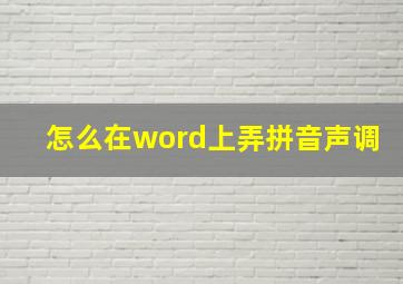 怎么在word上弄拼音声调