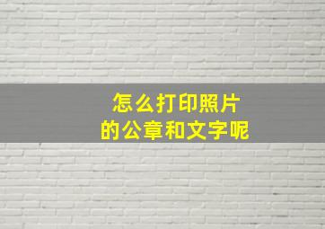 怎么打印照片的公章和文字呢