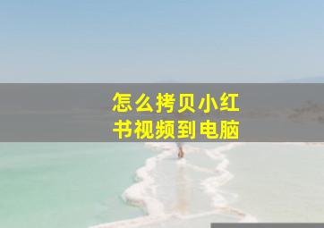 怎么拷贝小红书视频到电脑