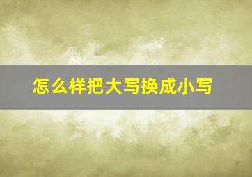 怎么样把大写换成小写