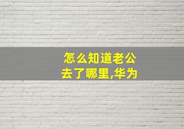 怎么知道老公去了哪里,华为