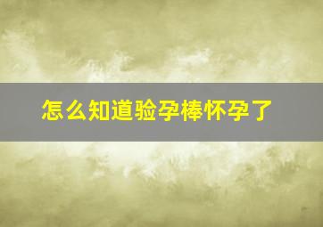 怎么知道验孕棒怀孕了