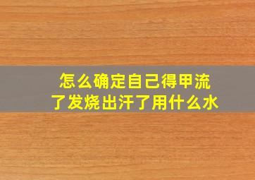 怎么确定自己得甲流了发烧出汗了用什么水