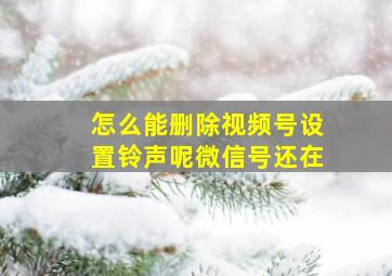 怎么能删除视频号设置铃声呢微信号还在