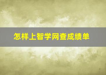 怎样上智学网查成绩单