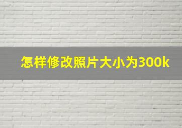 怎样修改照片大小为300k