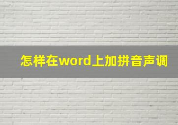 怎样在word上加拼音声调