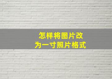 怎样将图片改为一寸照片格式