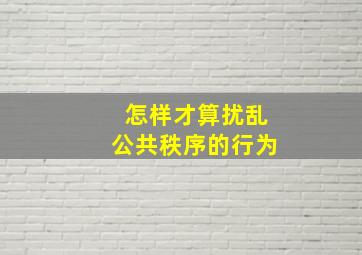 怎样才算扰乱公共秩序的行为